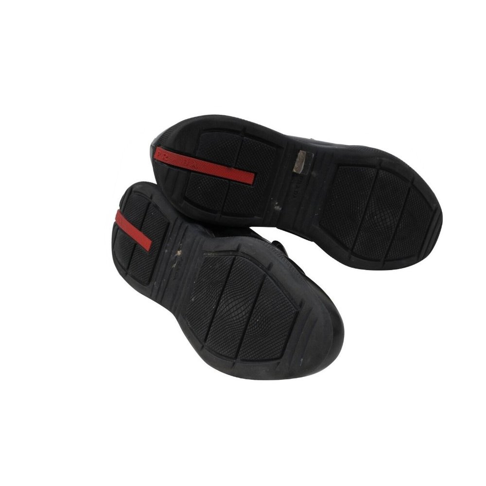 Prada Mens Spazzolato Rois Penny Loafers Size UK8 US9 Black Leather Rubber Sole - Picture 6 of 7